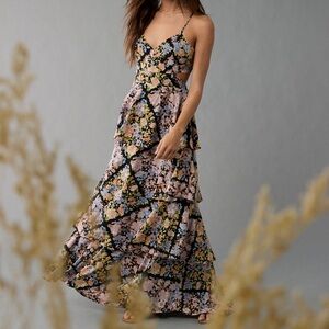 Floral Maxi Dress with Ruffle Details